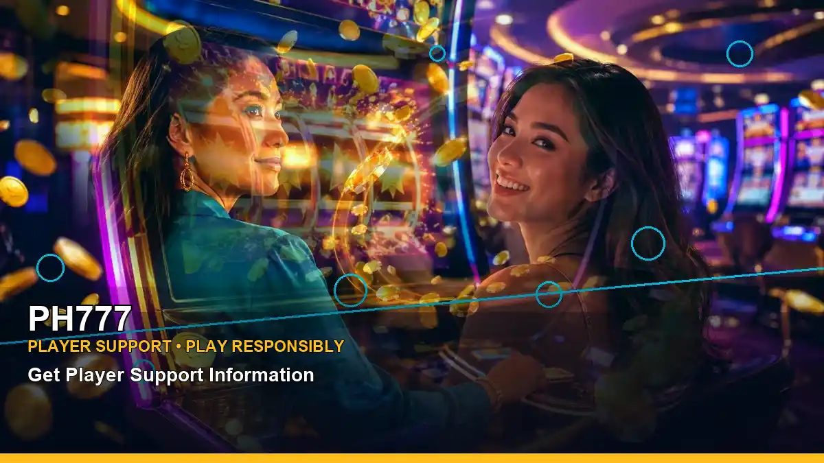 PH777 mobile casino first deposit rewards featuring an adult Filipina casino host with a layered collage composition
